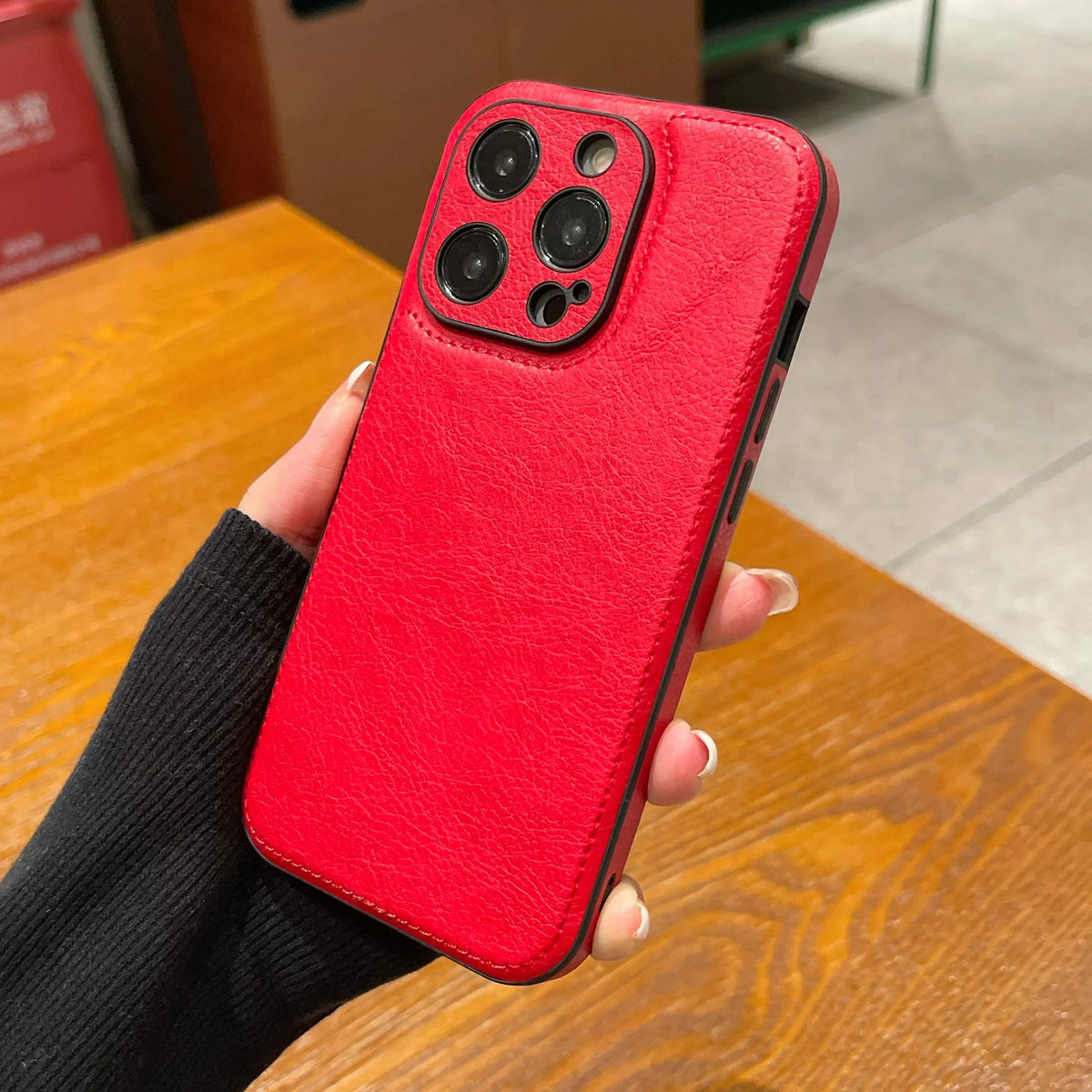Husă pentru iPhone din piele vintage premium – Husă de protecție rezistentă la șocuri la atingere moale