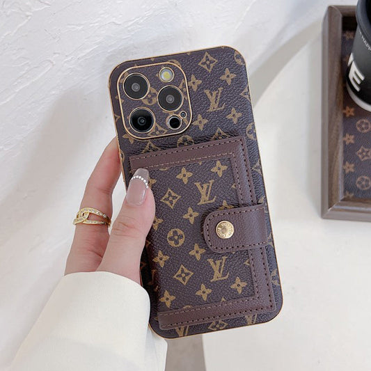 ラグジュアリーなクラシックカラーのカードバッグiPhoneケース