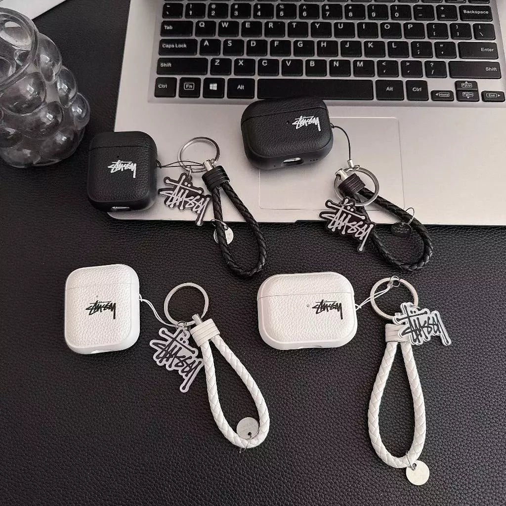 Lichee Grain Logo AirPod-etui med fletningsstrop