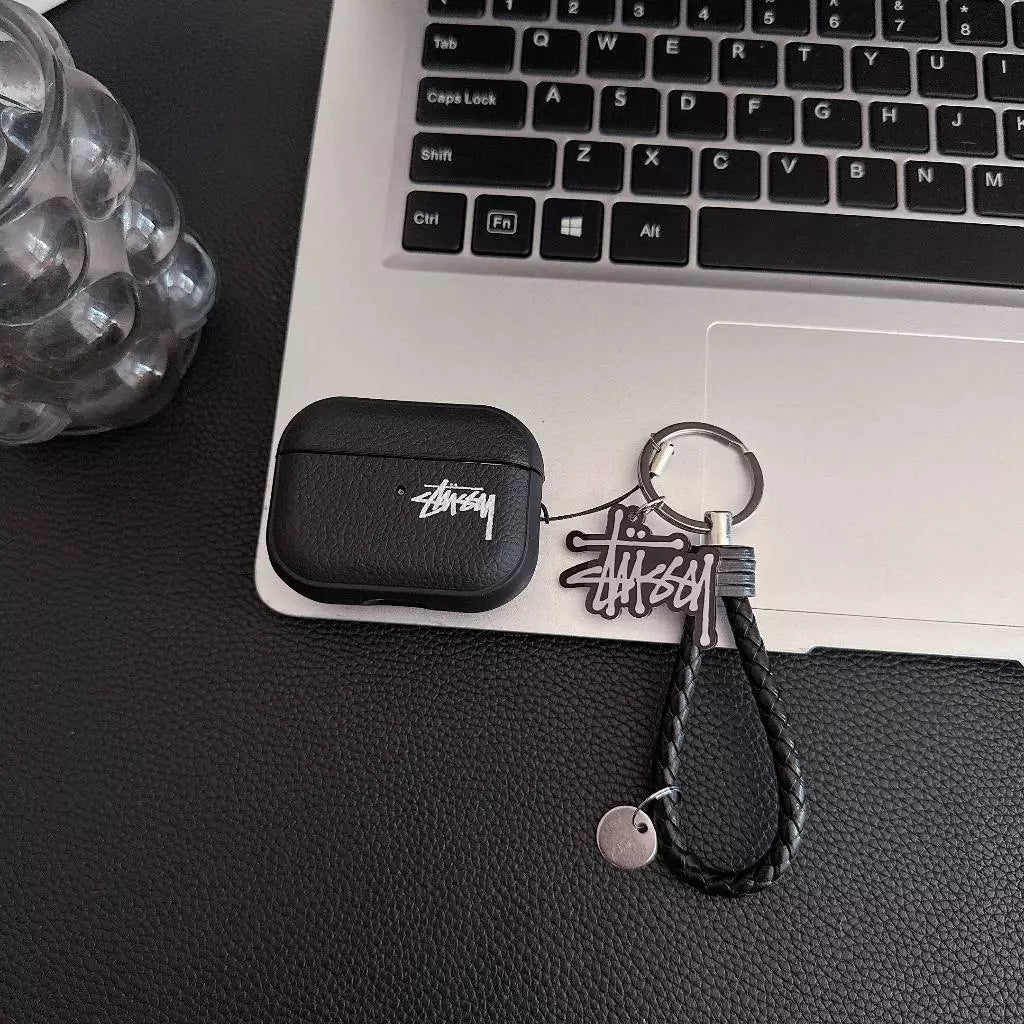 Lichee Grain Logo AirPod-etui med fletningsstrop
