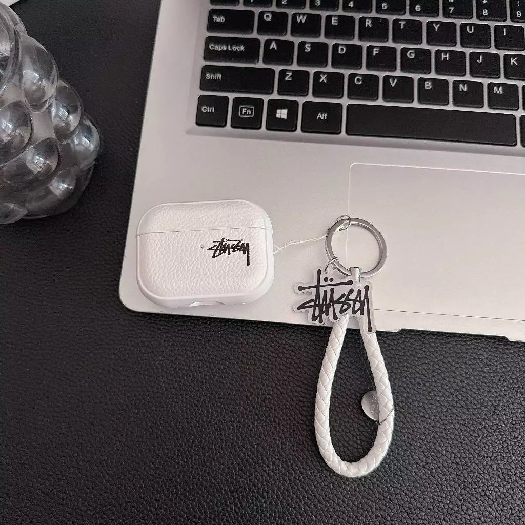 Lichee Grain Logo AirPod-etui med fletningsstrop