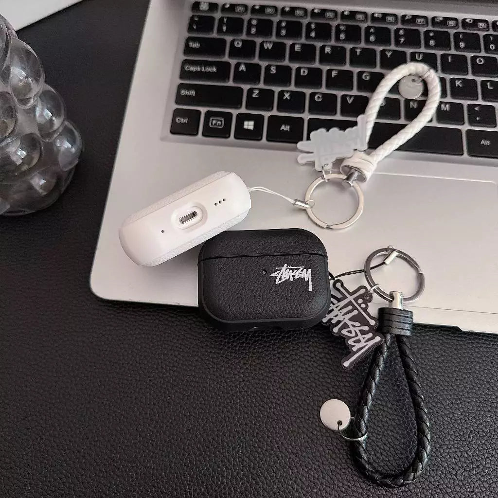 Lichee Grain Logo AirPod-etui med fletningsstrop