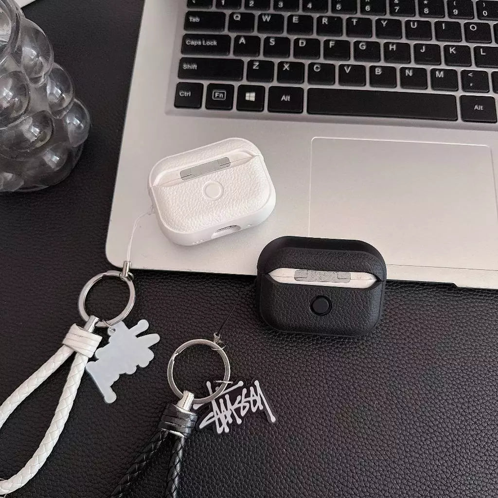 Lichee Grain Logo AirPod-etui med fletningsstrop