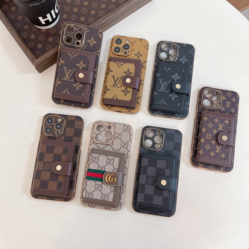 ラグジュアリーなクラシックカラーのカードバッグiPhoneケース