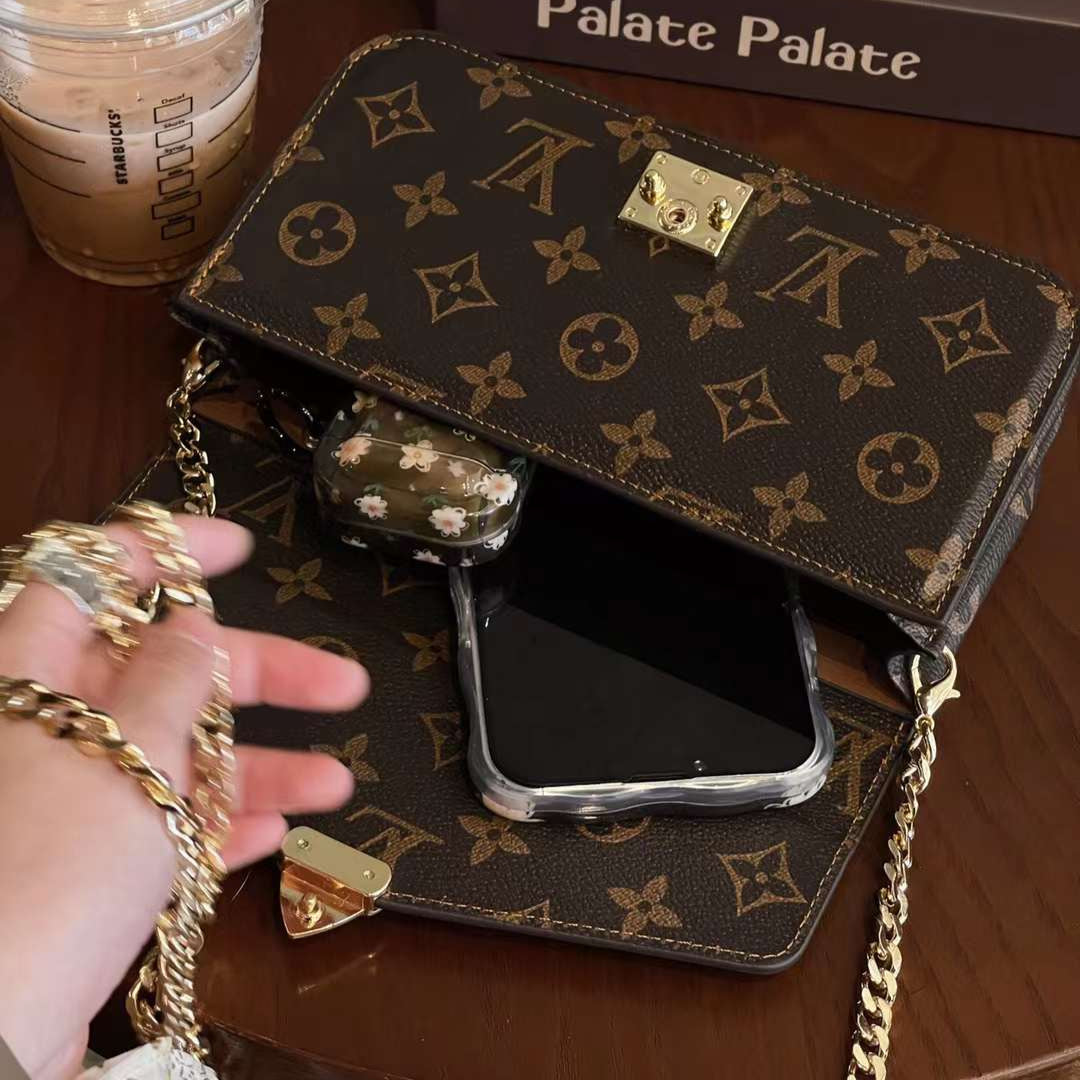 Monogram canvas tas Handheld Crossbody ketting mobiele telefoon