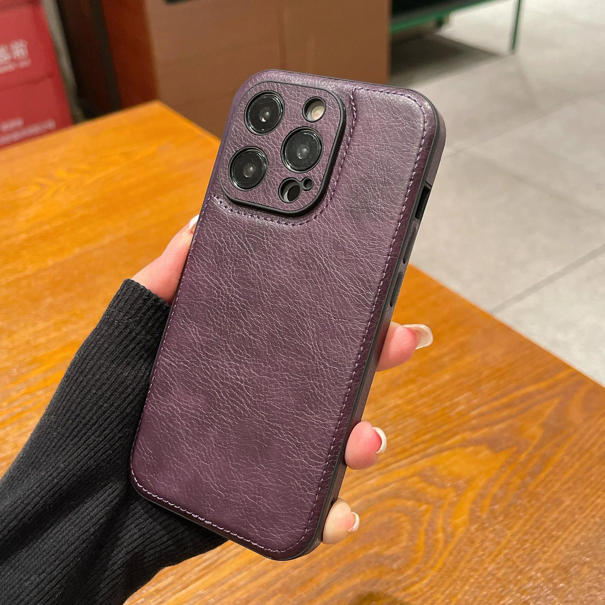 Husă pentru iPhone din piele vintage premium – Husă de protecție rezistentă la șocuri la atingere moale