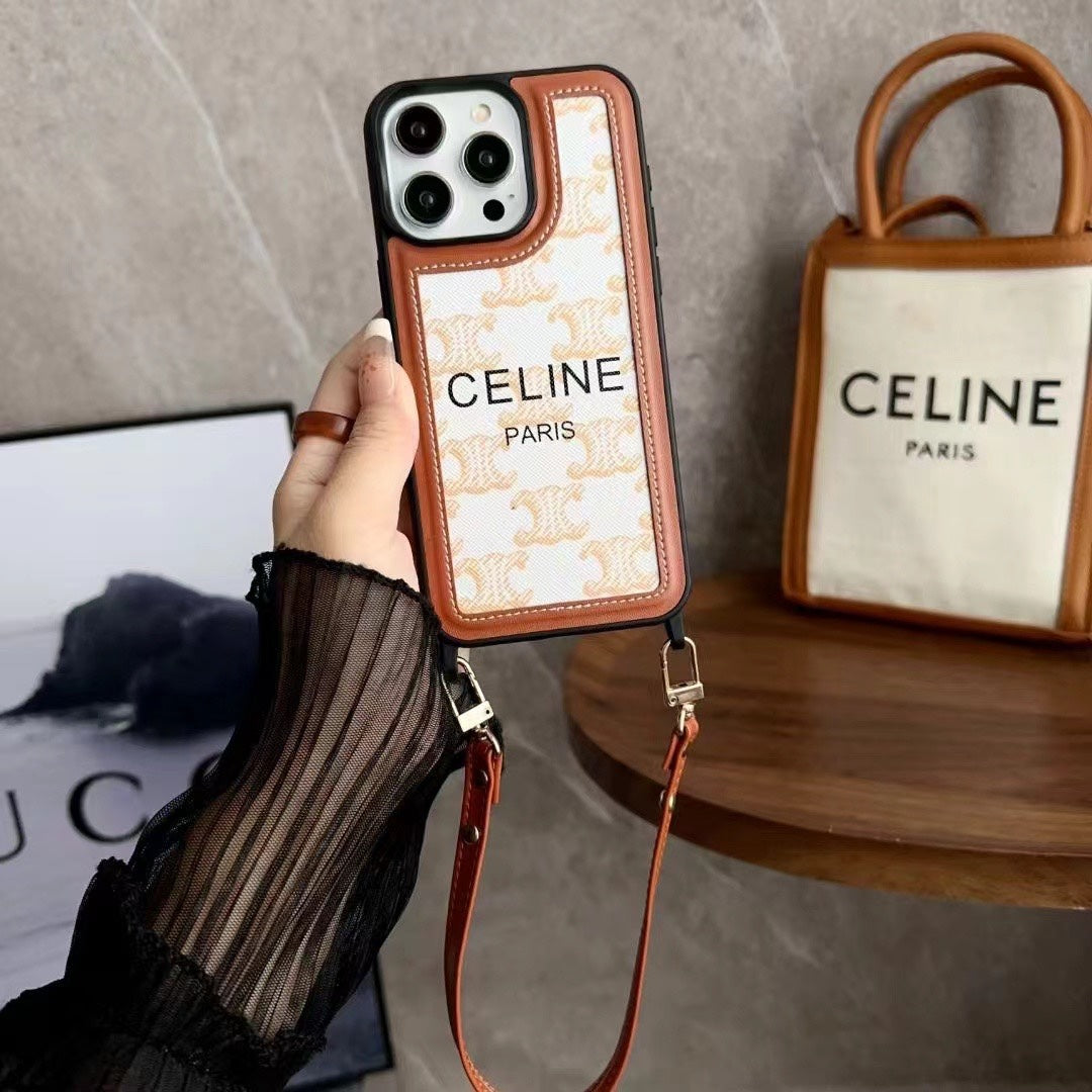 Hvidt Celine iPhone etui med strop-SZ231124