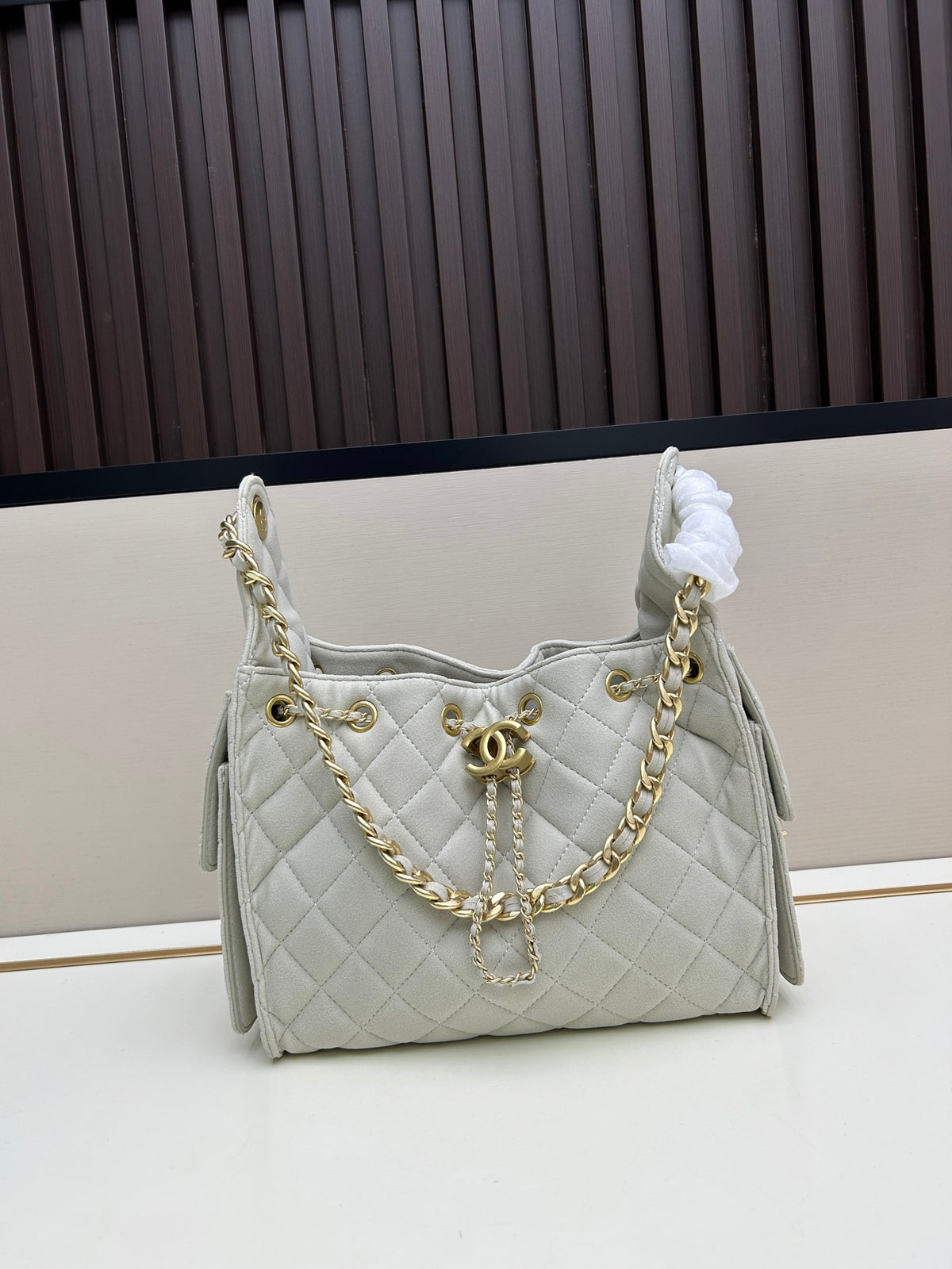 CC 25 Small Handbag Grained Calfskin & Gold-Tone Metal Bag