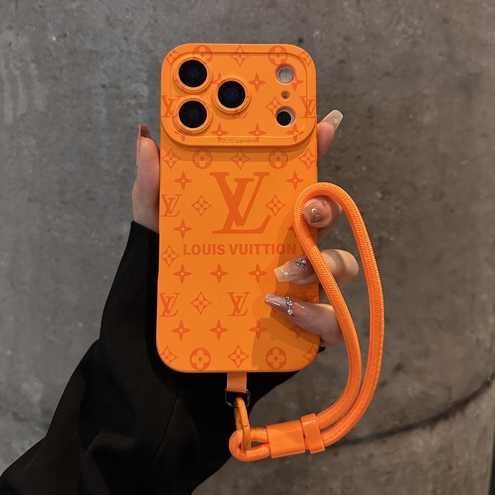 取り外し可能なリストストラップ付きの高級エンボスパターンiPhoneケース