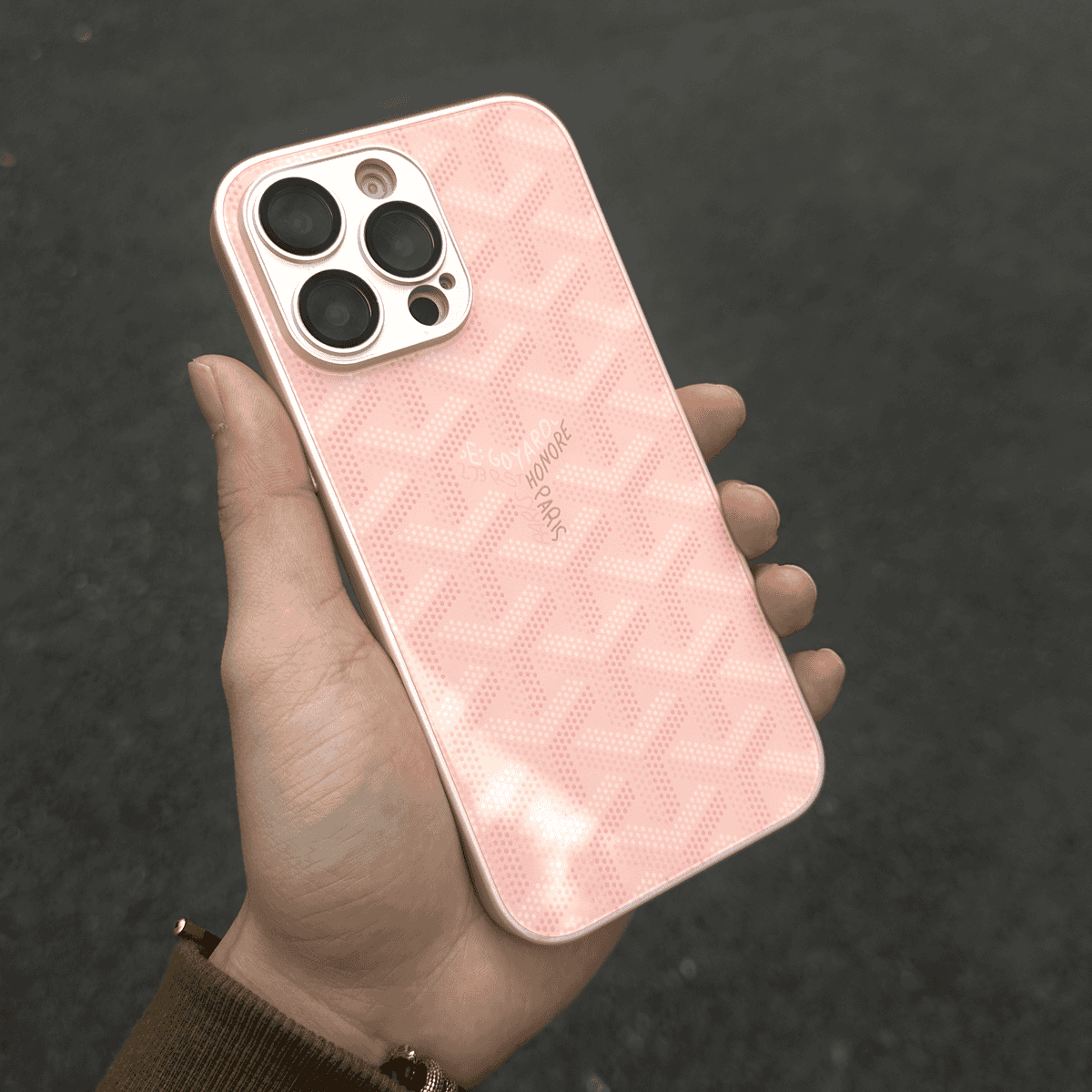 G-Y ラグジュアリー ジオメトリック モノグラム iPhone ケース