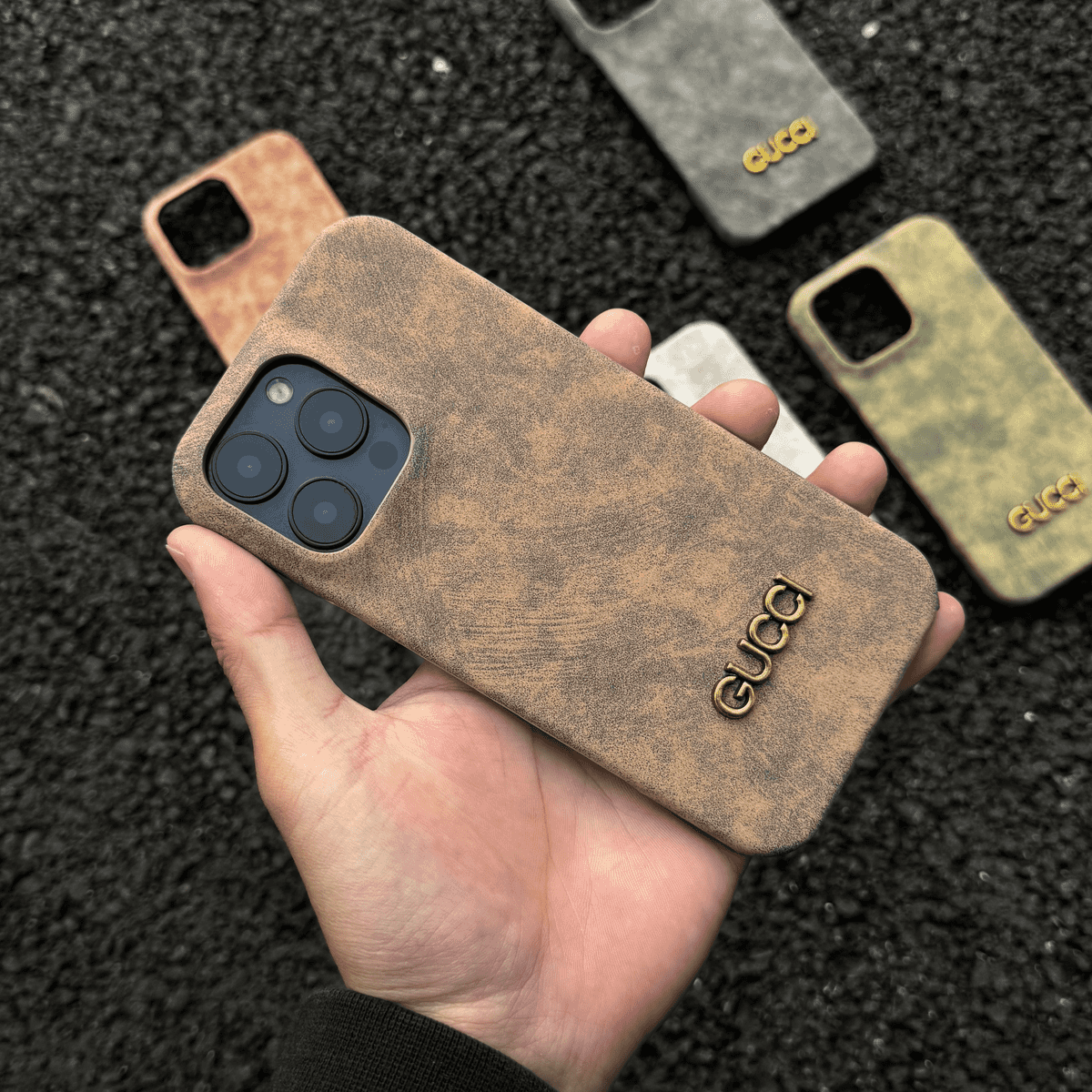 Capa clássica vintage estilo camurça para iPhone