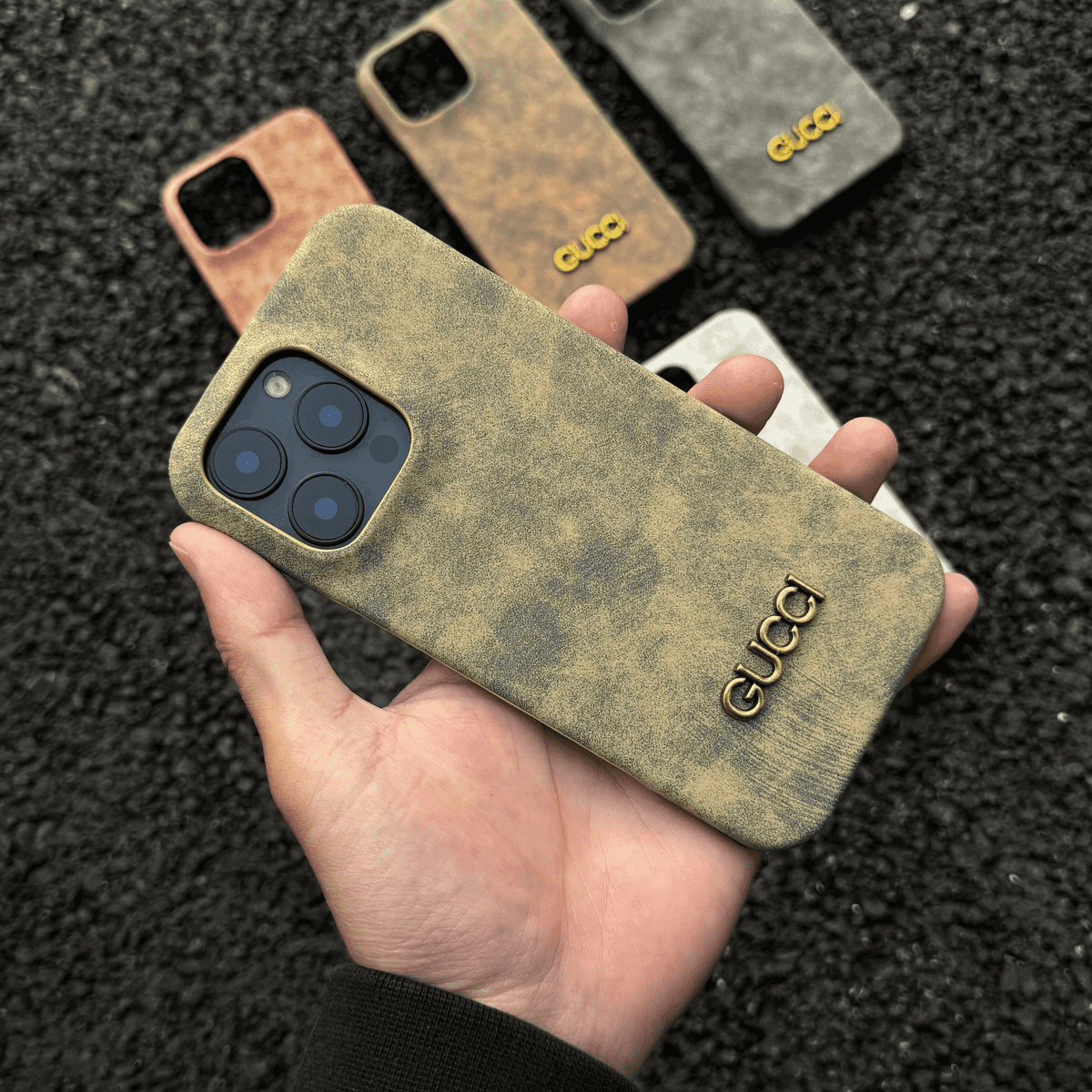 Capa clássica vintage estilo camurça para iPhone