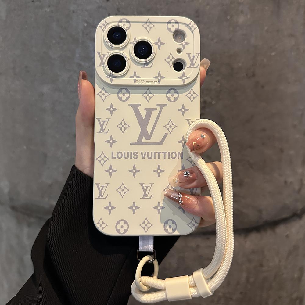 取り外し可能なリストストラップ付きの高級エンボスパターンiPhoneケース