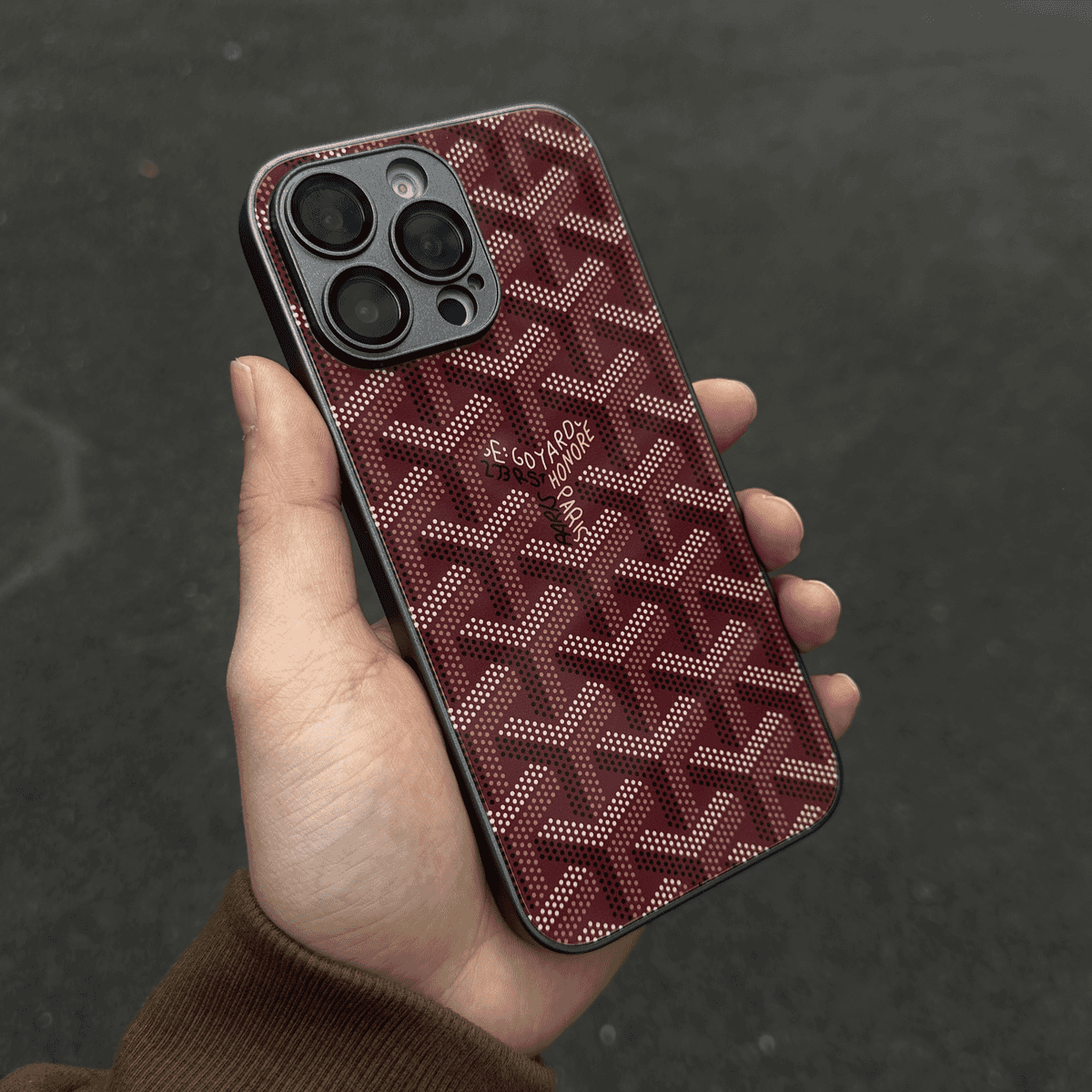 G-Y ラグジュアリー ジオメトリック モノグラム iPhone ケース