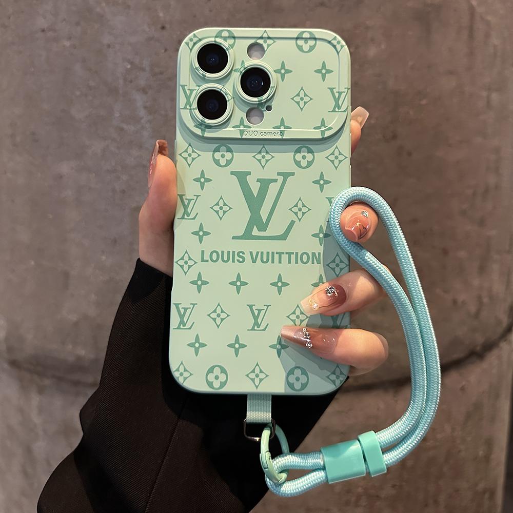 取り外し可能なリストストラップ付きの高級エンボスパターンiPhoneケース