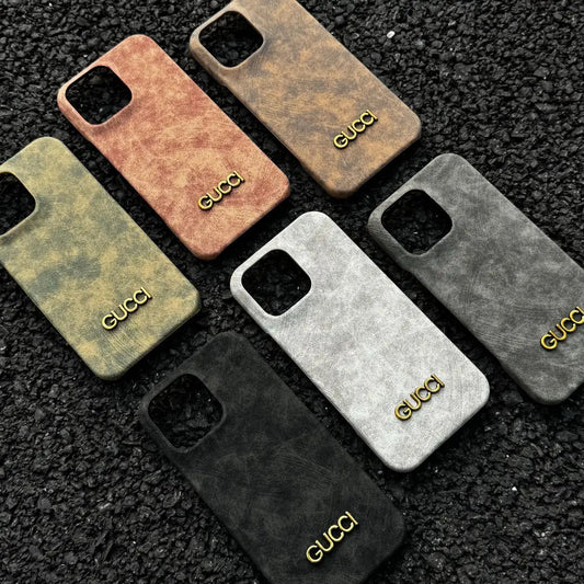 クラシックなヴィンテージスエードスタイルのiPhoneケース