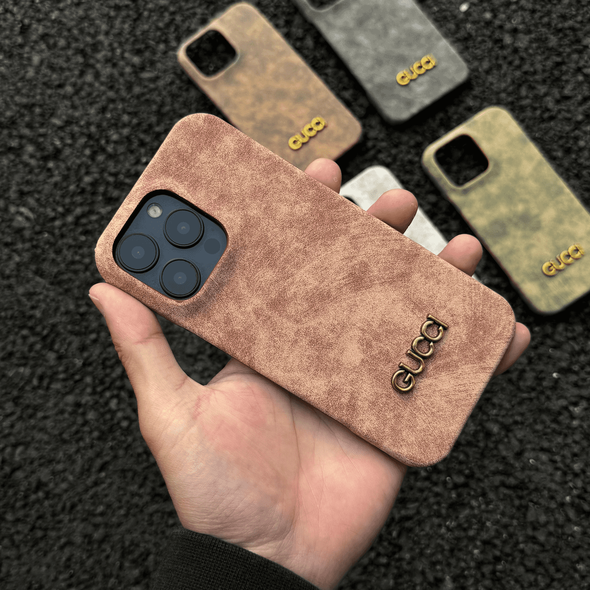 Capa clássica vintage estilo camurça para iPhone