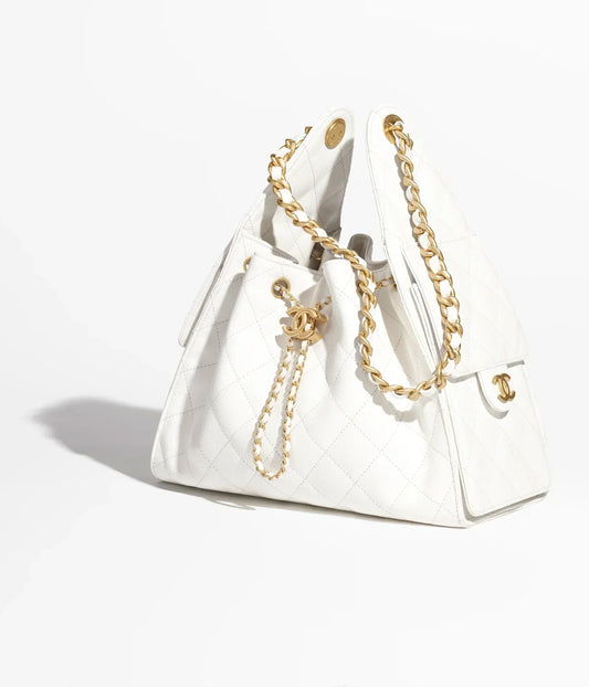 CC 25 Small Handbag Grained Calfskin & Gold-Tone Metal Bag