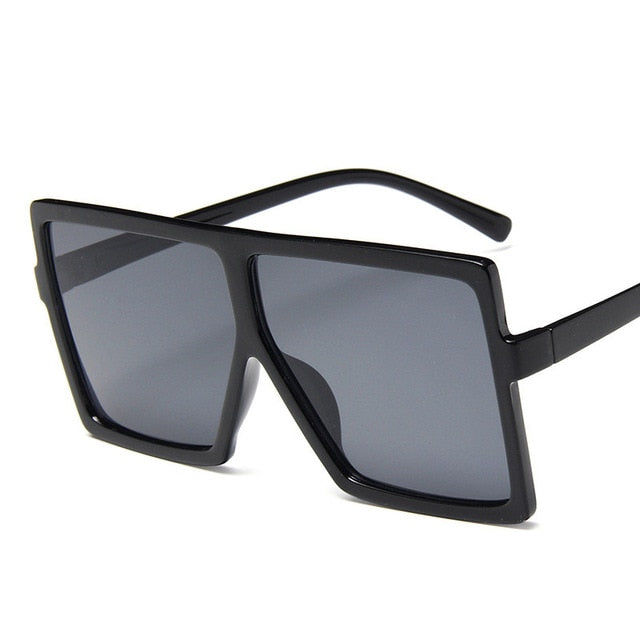 Lunettes de soleil surdimensionnées en plastique pour femmes, carrées de marque de styliste, à grande monture, UV400, oculos masculino