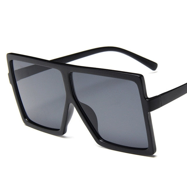 Lunettes de soleil surdimensionnées en plastique pour femmes, carrées de marque de styliste, à grande monture, UV400, oculos masculino