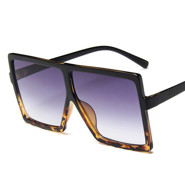 Lunettes de soleil surdimensionnées en plastique pour femmes, carrées de marque de styliste, à grande monture, UV400, oculos masculino