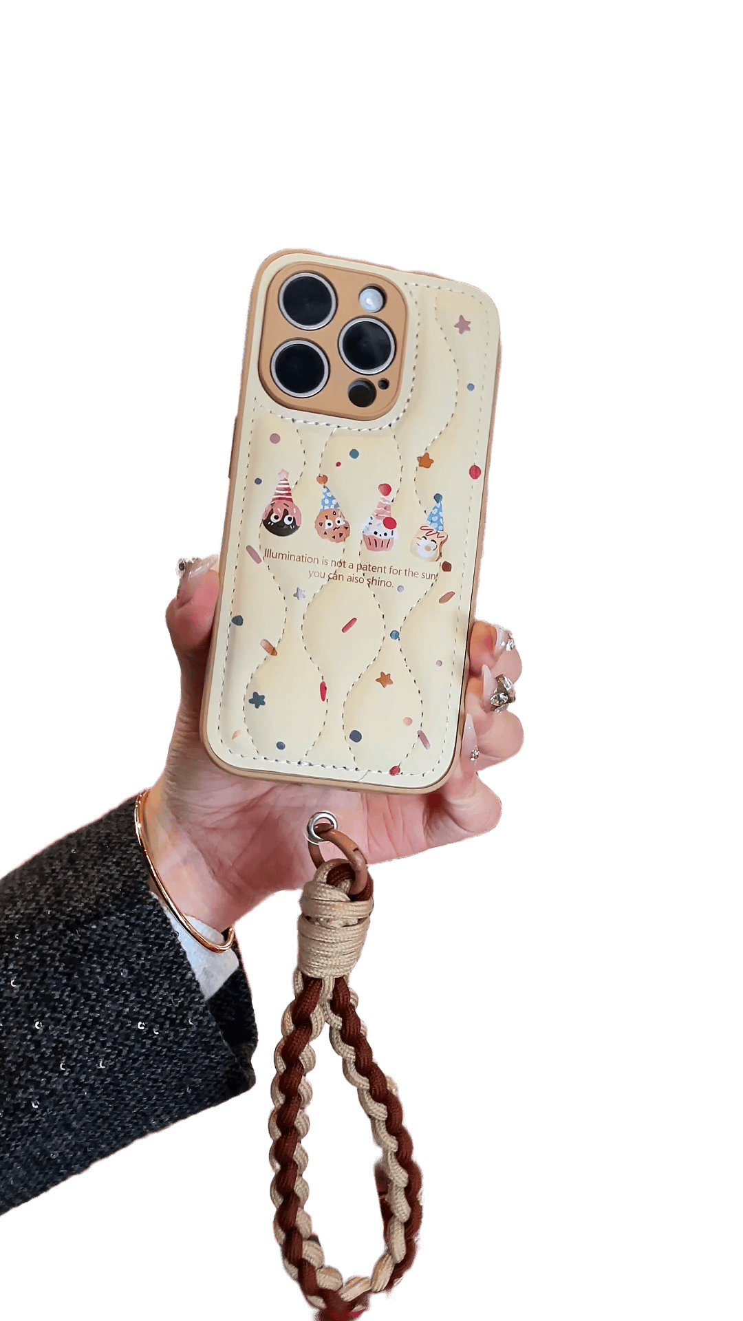 フェザーライト コージー: トレンドセッターのためのシックなクッキーにインスピレーションを得た iPhone ケース