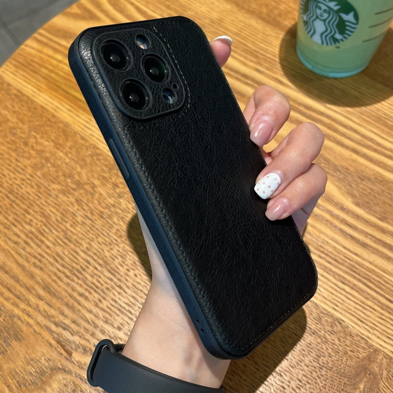 Kaikkien mallien yhteensopiva aito nahkainen iPhone-kuori