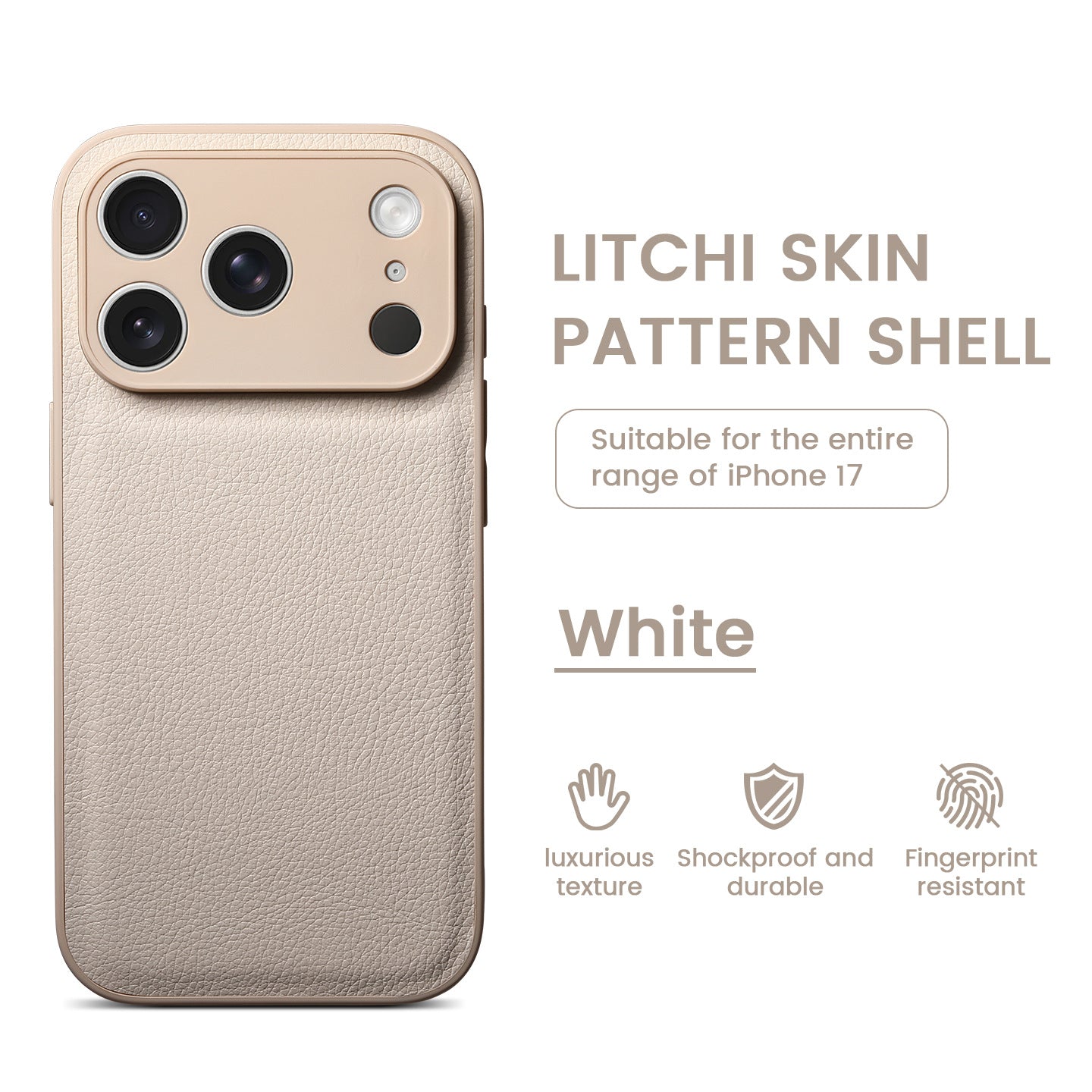 IPhone用プレミアムライチスキンパターンレザーケース