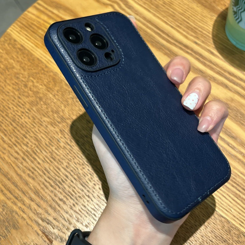 Kaikkien mallien yhteensopiva aito nahkainen iPhone-kuori