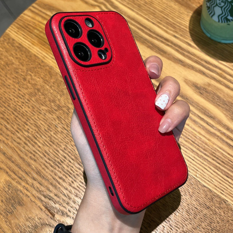 Kaikkien mallien yhteensopiva aito nahkainen iPhone-kuori