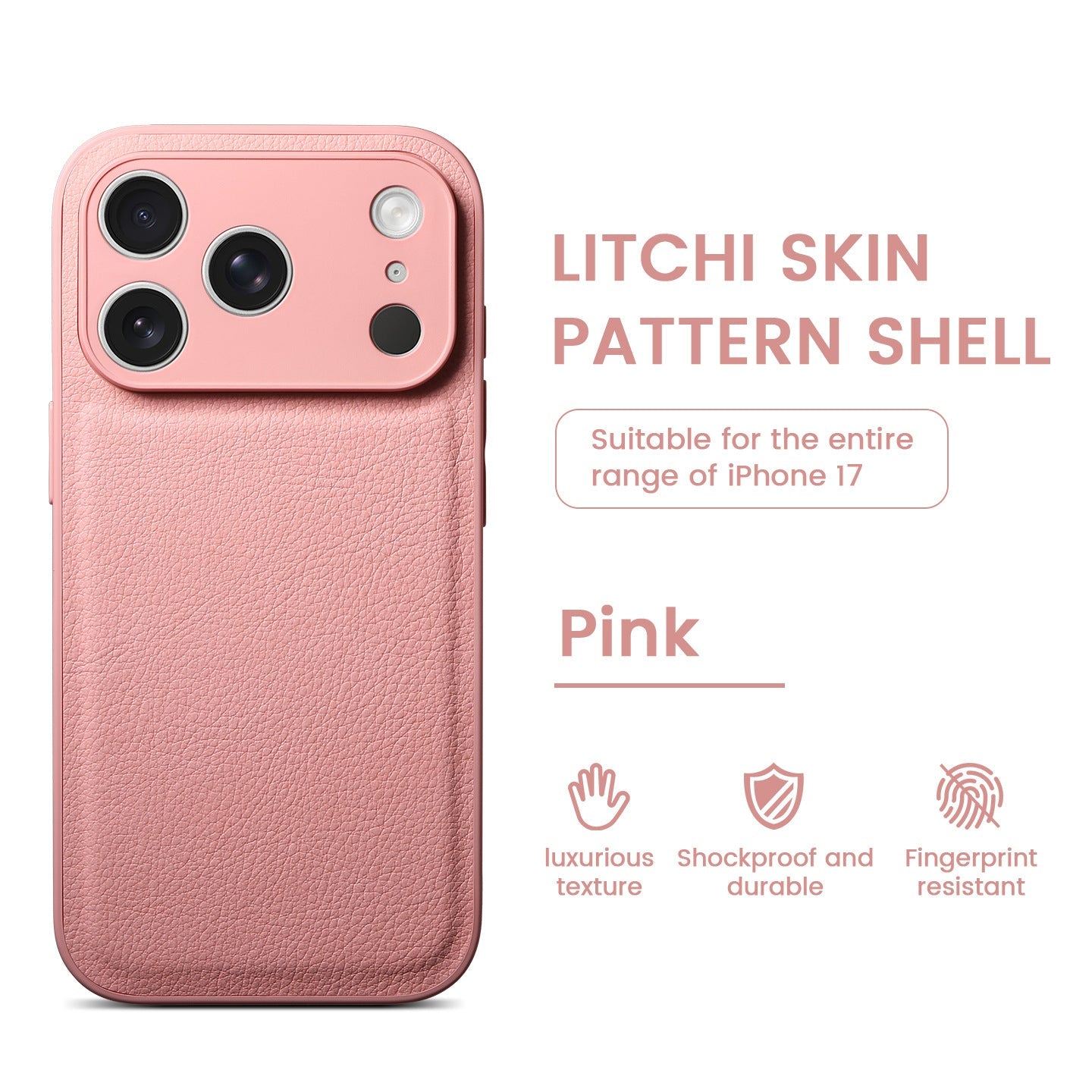 IPhone用プレミアムライチスキンパターンレザーケース