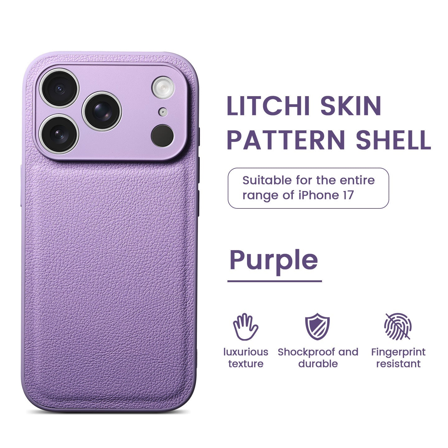 IPhone用プレミアムライチスキンパターンレザーケース